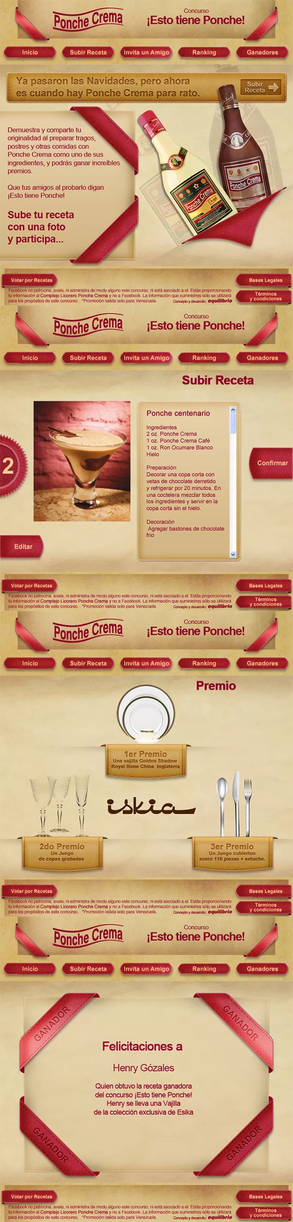 app muestra Ponche crema facebook